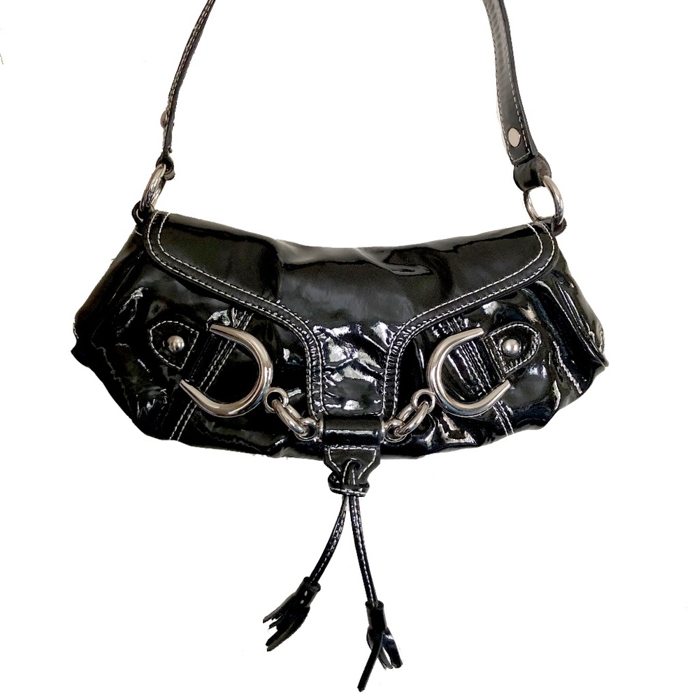 Adrianne Cittadini Black Patent Leather Shoulder Bag